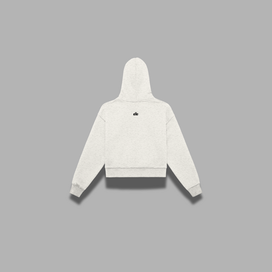 Fleeced Zip-Up Cropped Hoodie