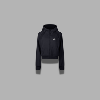 Cropped Zip-Through Hoodie