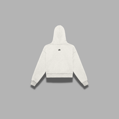 Fleeced Zip-Up Cropped Hoodie